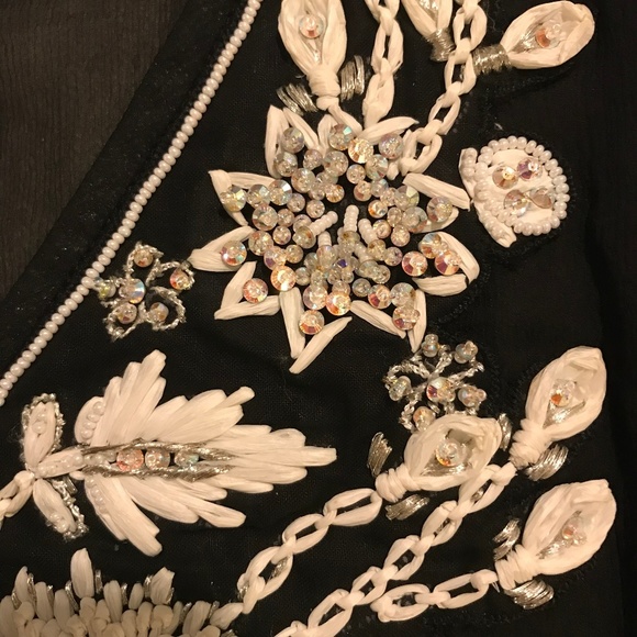 LEAVES OF GRASS NY Black & White Sheer Tunic Top - Picture 5 of 8